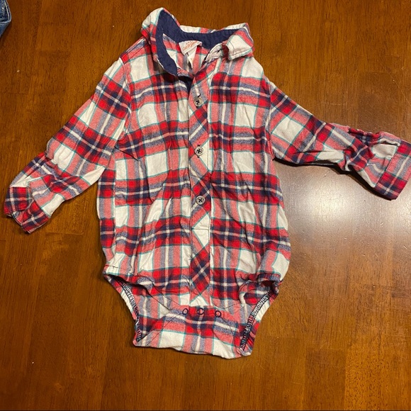 Flannel, jeans and suspender baby set - Picture 4 of 4